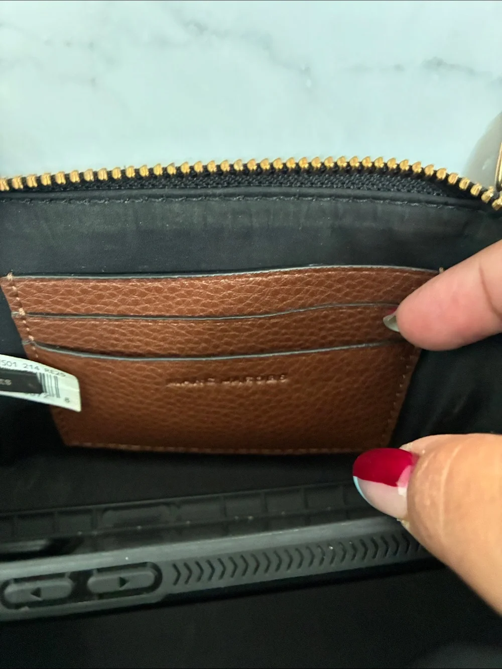 Marc Jacobs Brown Pebbled Leather Mini Crossbody Bag